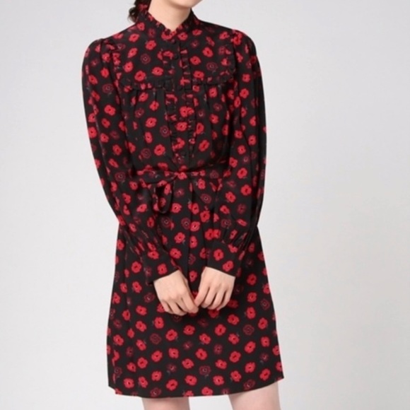 kate spade Dresses & Skirts - Kate Spade Mini Poppy Floral Silk Shirtdress XL